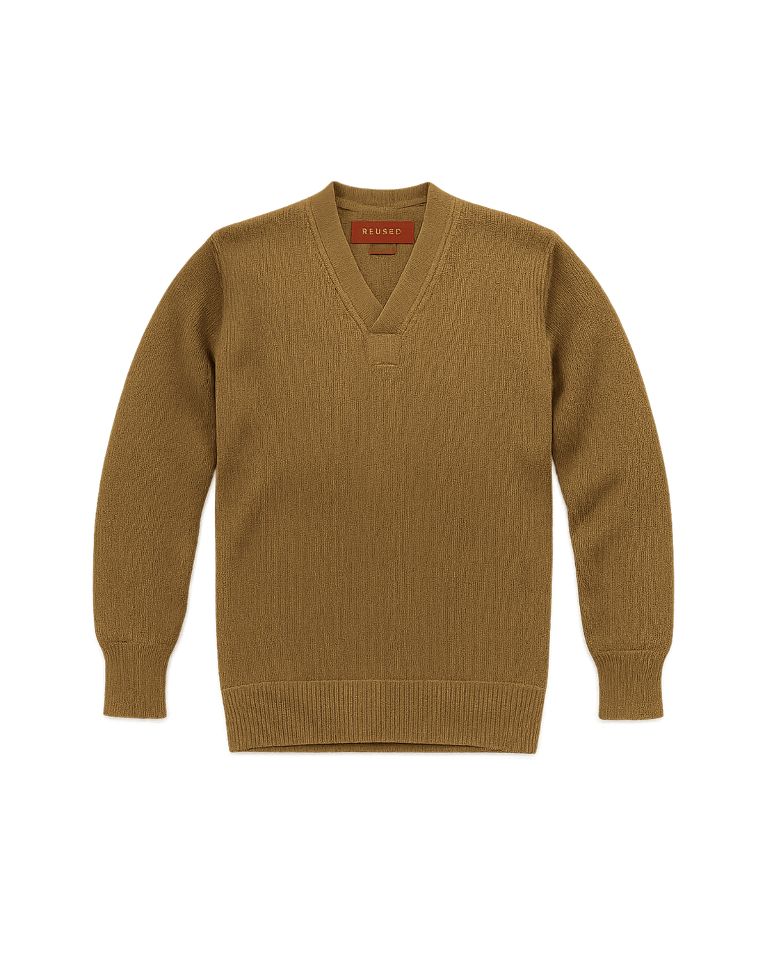 70s Boho Unisex Sweater with Ribbed Texture - Flat Lay Front