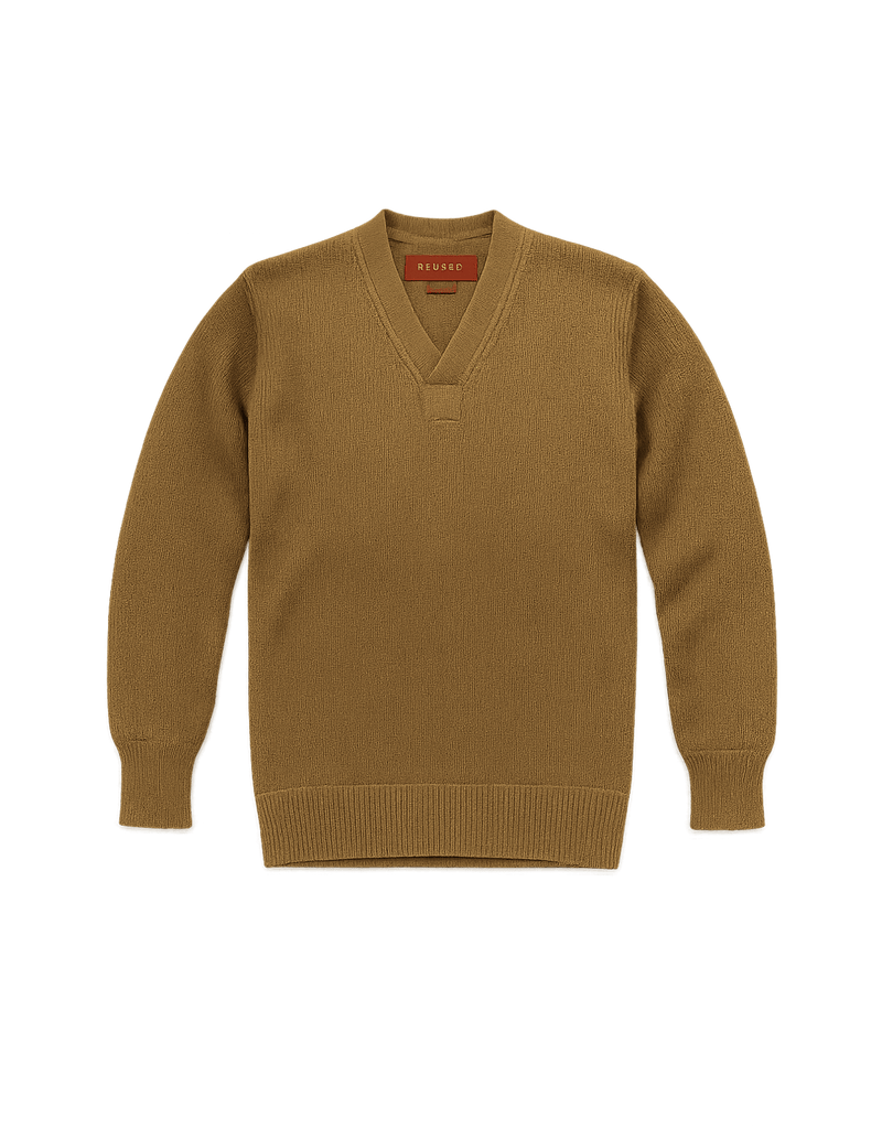 70s Boho Unisex Sweater with Ribbed Texture - Flat Lay Front