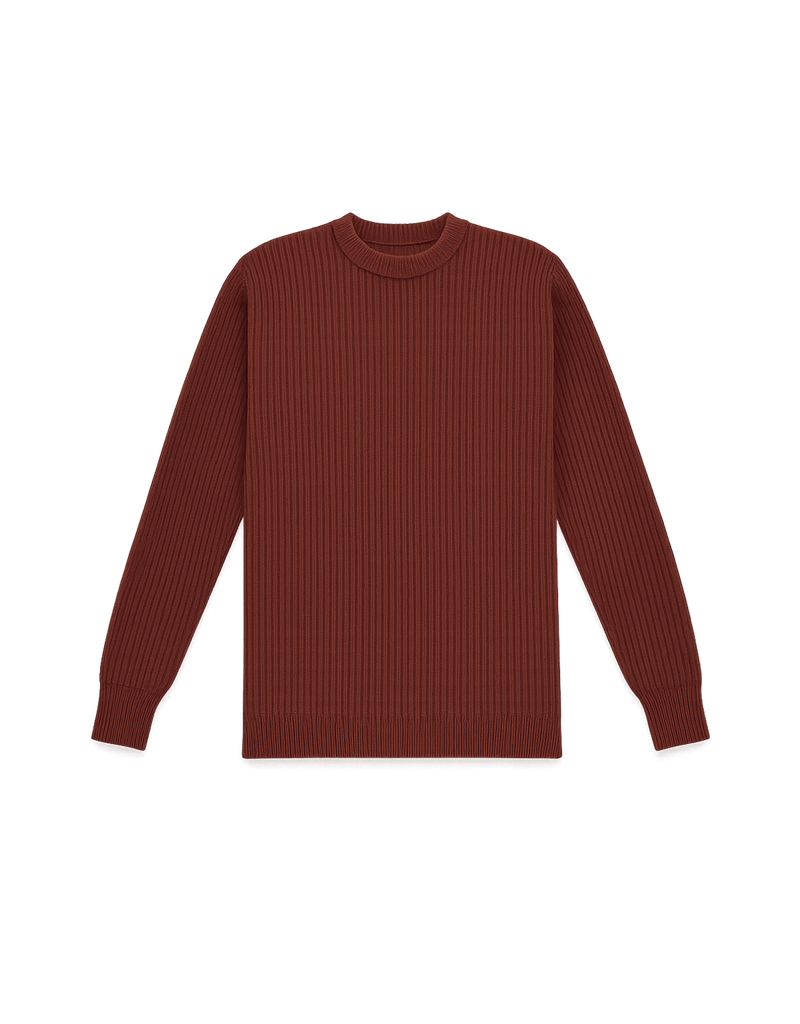 Brown Ribbed Socks - Unisex 90s Style - Flat Lay Front