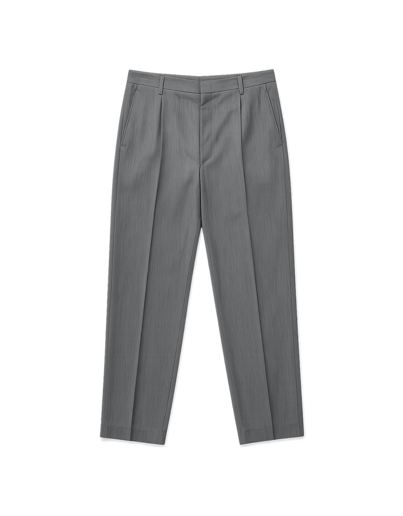 High Waist Pinstripe Trousers - Unisex - Flat Lay Front
