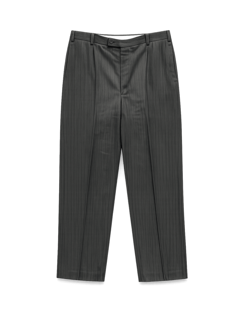 High-Waisted Pinstripe Trousers - Classic Men's - Flat Lay Front
