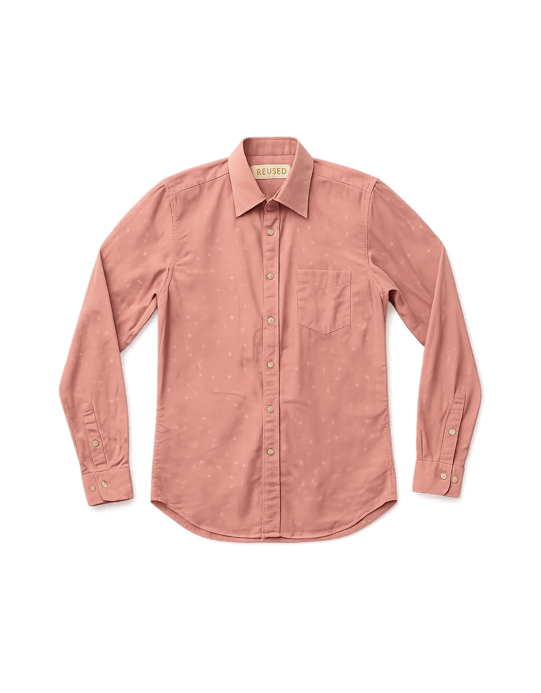 60s Men's Button-Down Shirt with Star Pattern - Flat Lay Front
