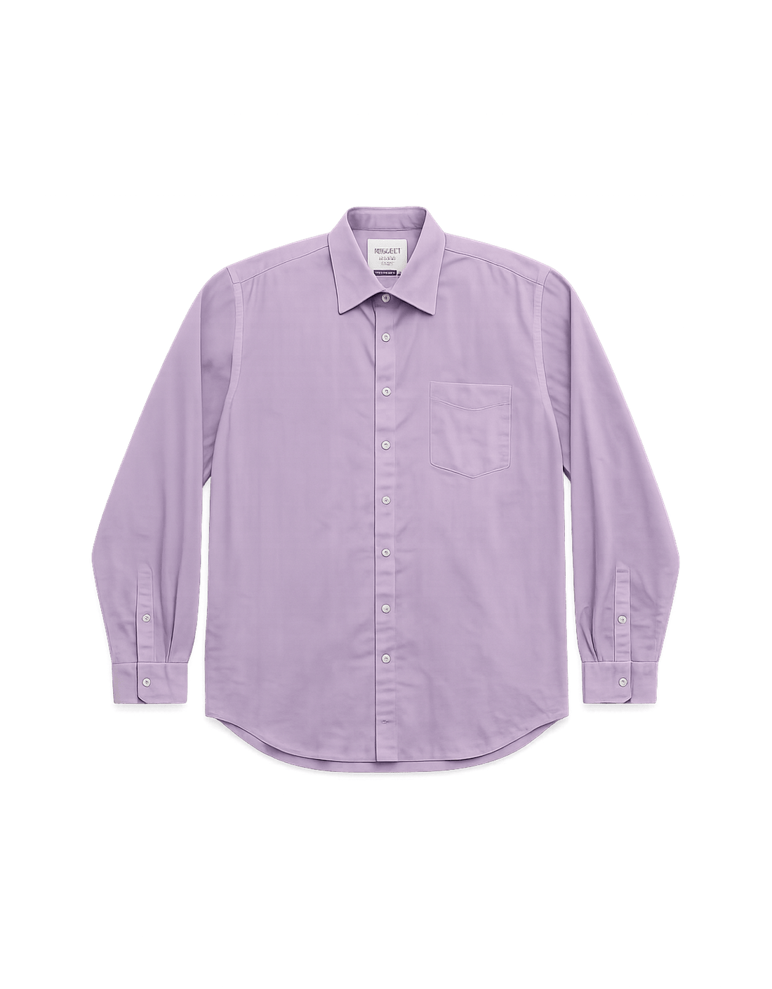 80s Lavender Textured Button-Up Shirt - Flat Lay Front