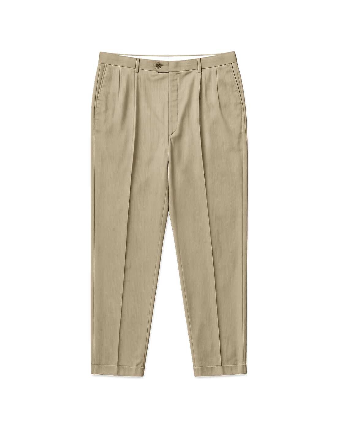 Light Beige Pleated Trousers - Minimalist 90s - Flat Lay Front