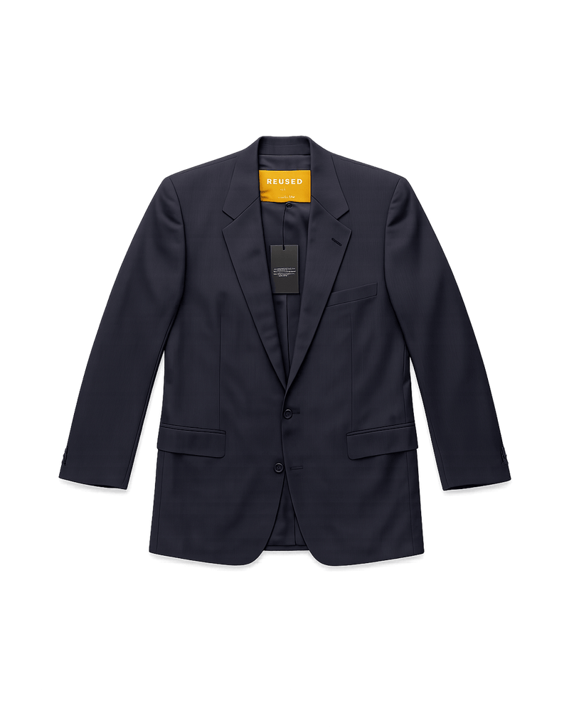80s Mens Pinstripe Double-Breasted Blazer - Flat Lay Front
