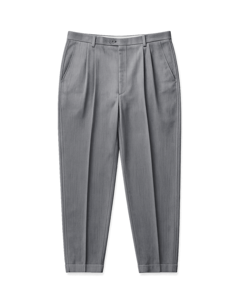 80s High-Waisted Tailored Pants - Menswear - Flat Lay Front