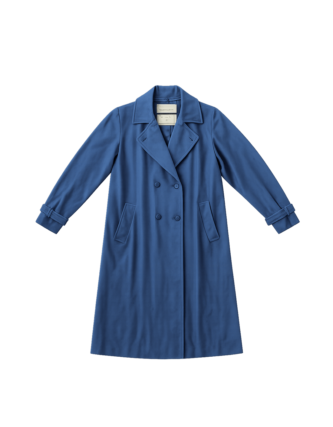 60s Women's Double-Breasted Belted Coat - Flat Lay Front