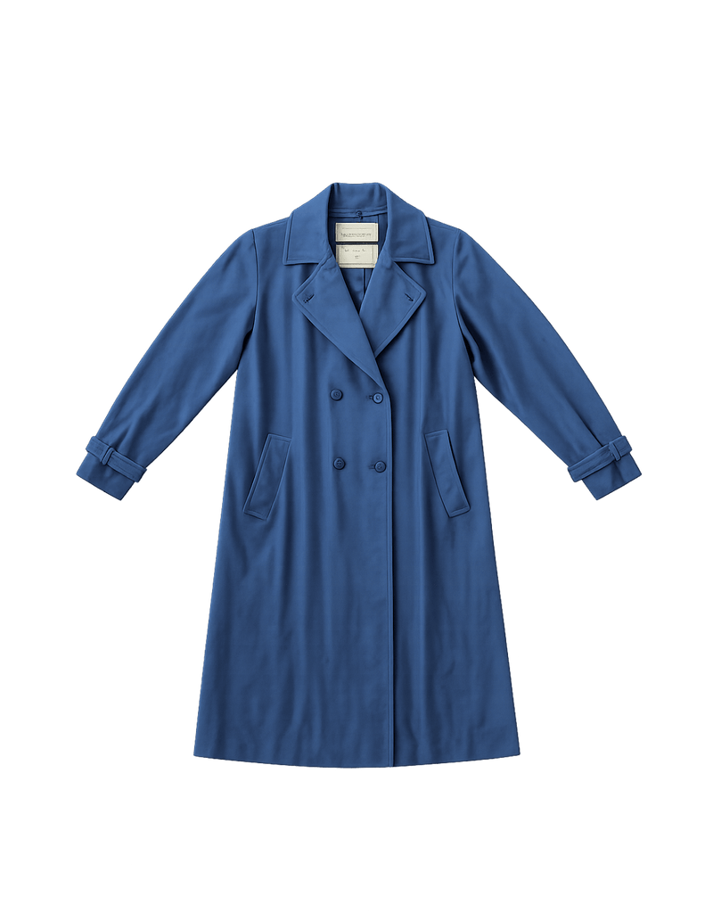 60s Women's Double-Breasted Belted Coat - Flat Lay Front