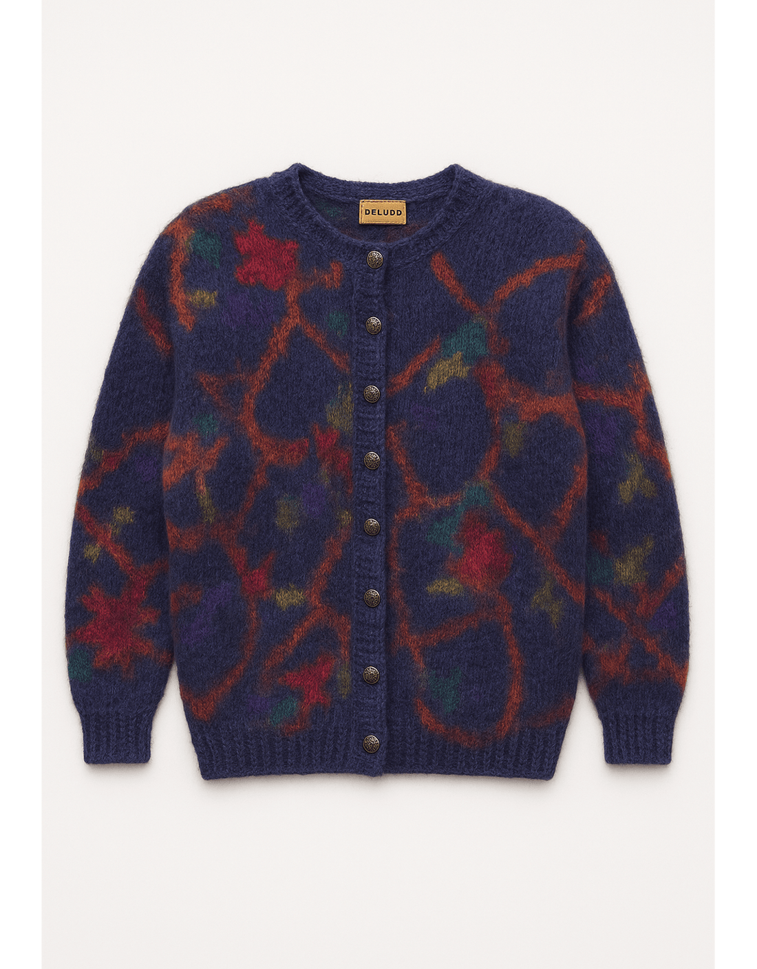 Colorful Chunky Knit Cardigan - Modern Stylish - Flat Lay Front