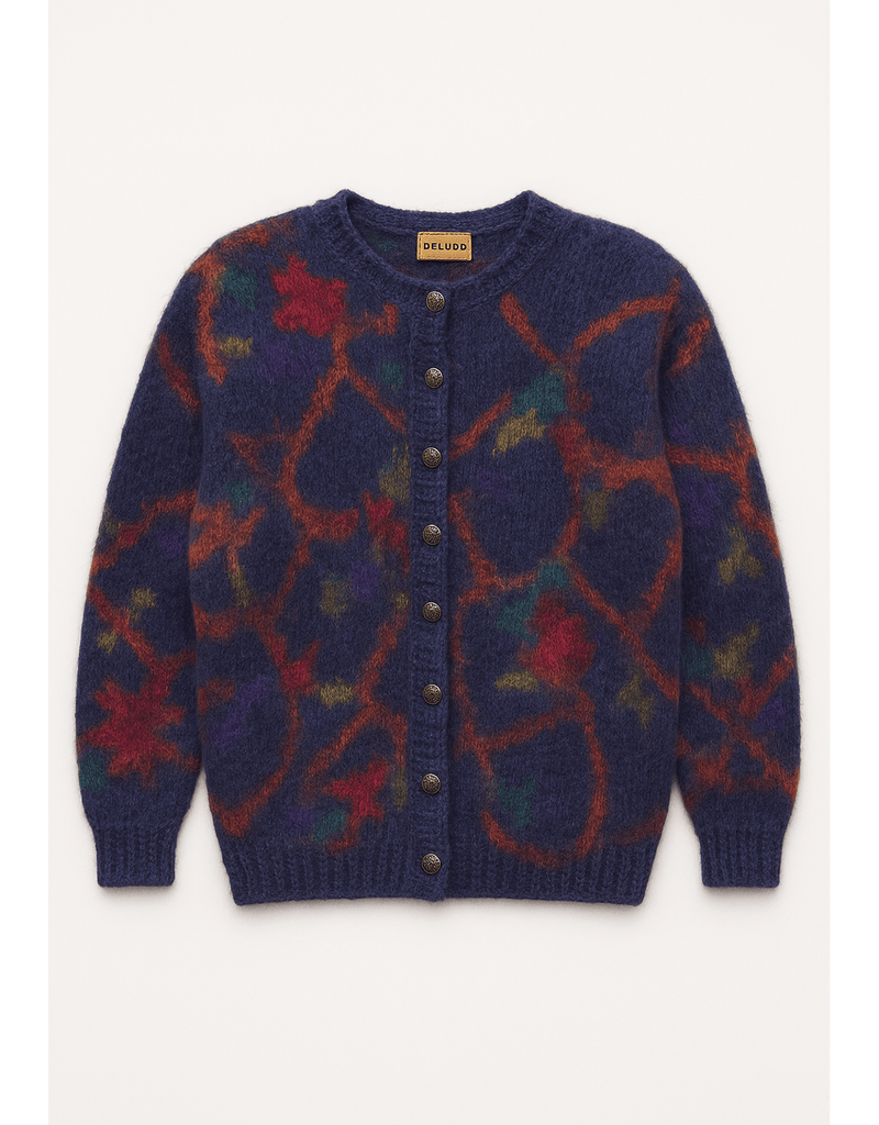 Colorful Chunky Knit Cardigan - Modern Stylish - Flat Lay Front