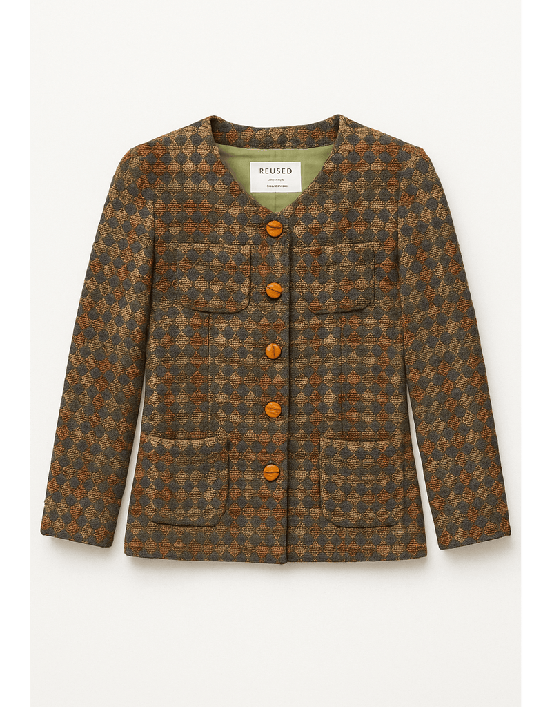 70s Woven Blazer - Jet Set Collection - Flat Lay Front
