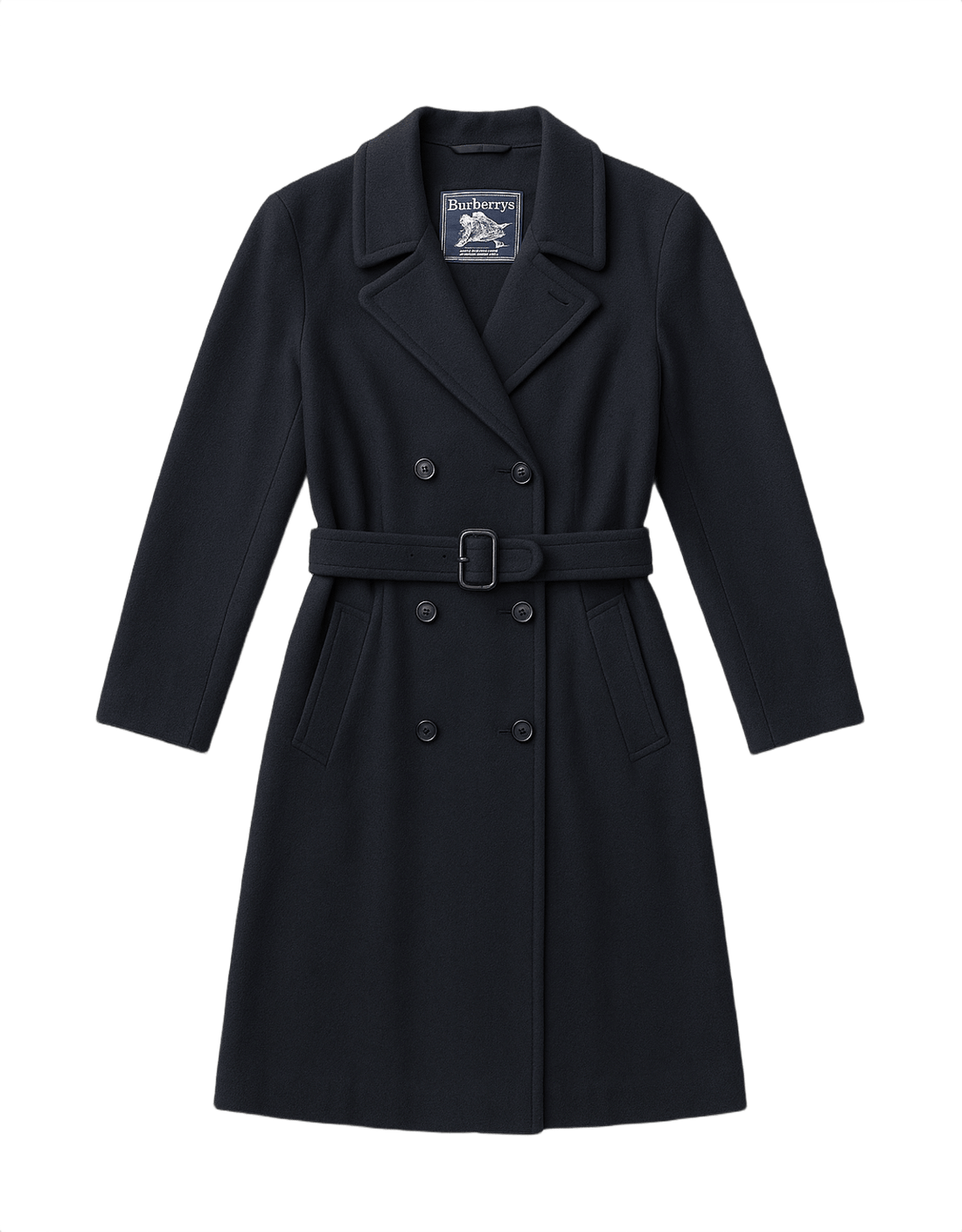 90s Classic Burberrys Wool Coat - Flat Lay Front