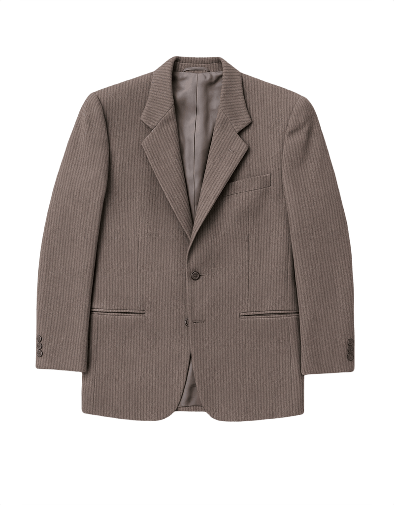 80s Mens YSL Blazer with Pinstripes - Flat Lay Front