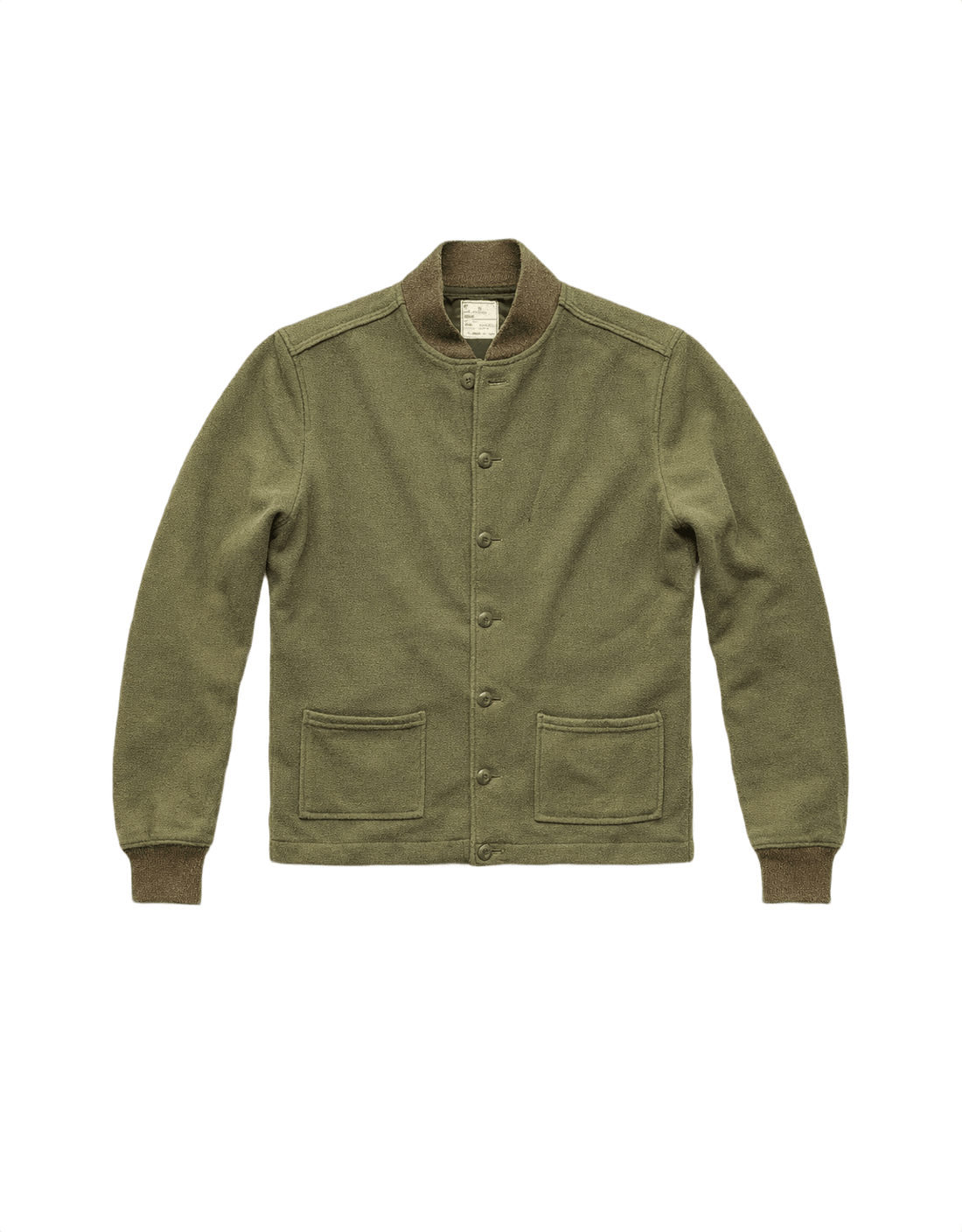 70s Alpha Industries Olive Green Wool Blend Jacket - Flat Lay Front