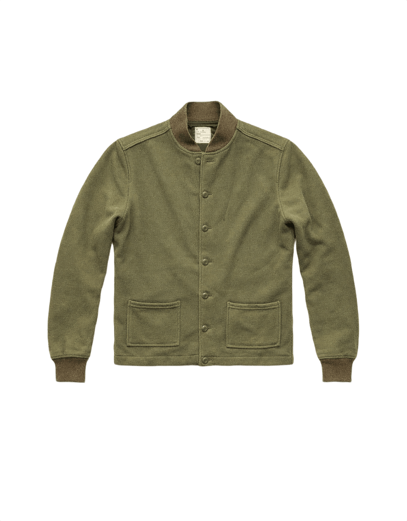 70s Alpha Industries Olive Green Wool Blend Jacket - Flat Lay Front