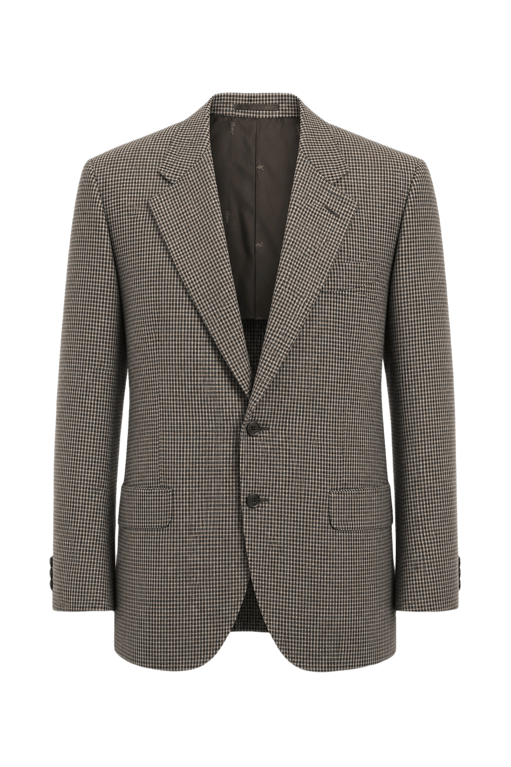 1980s Blue Check Wool Blend Blazer - Front View