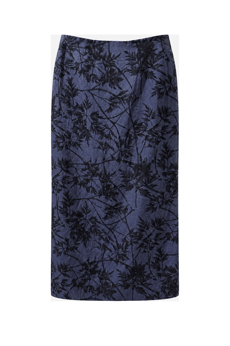 1990s Blue Polyester Skirt - Front View