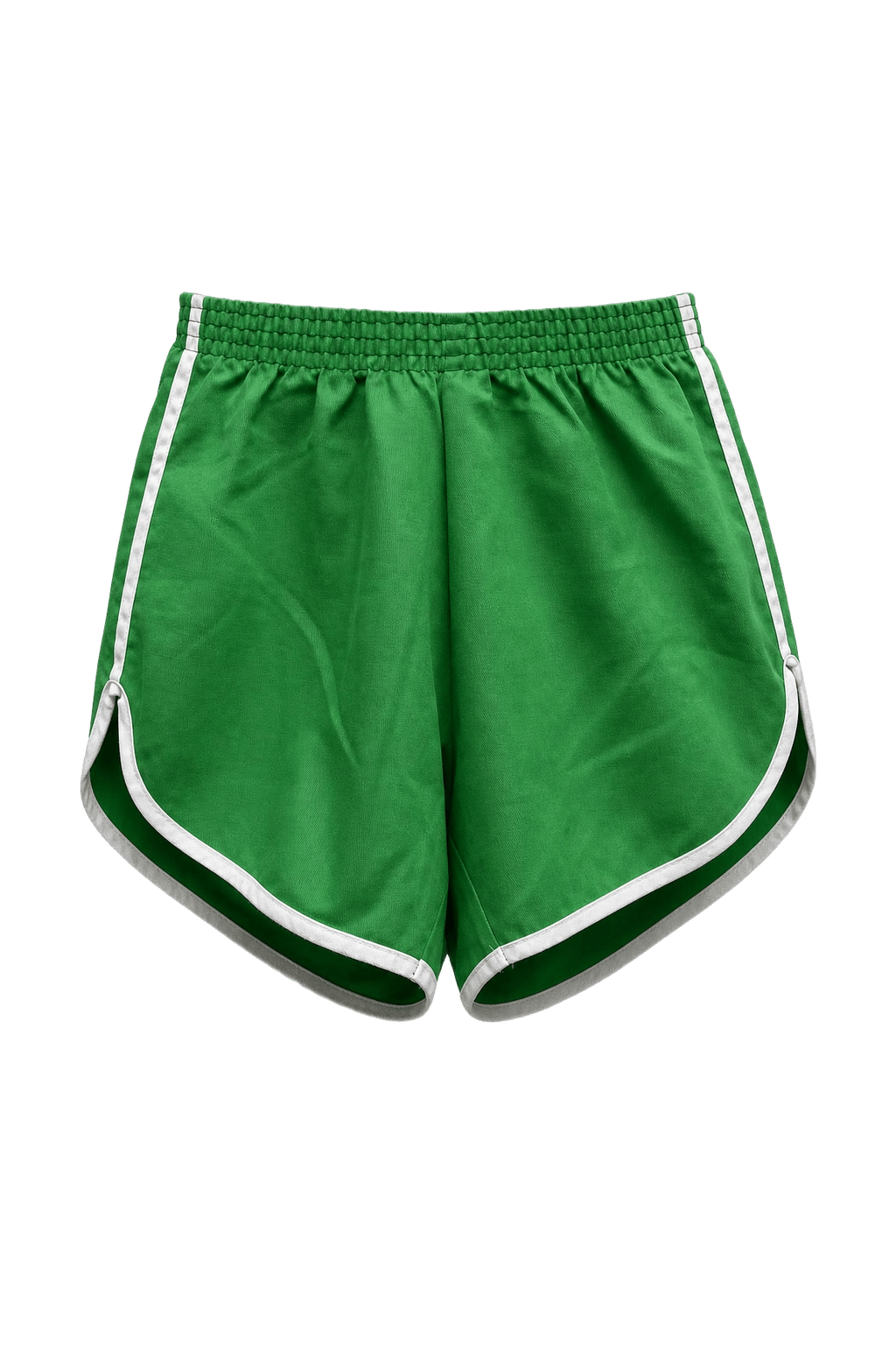 1980s Green Cotton Shorts - Front View