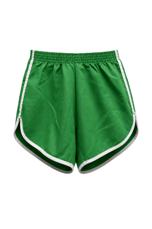 1980s Green Cotton Shorts - Front View