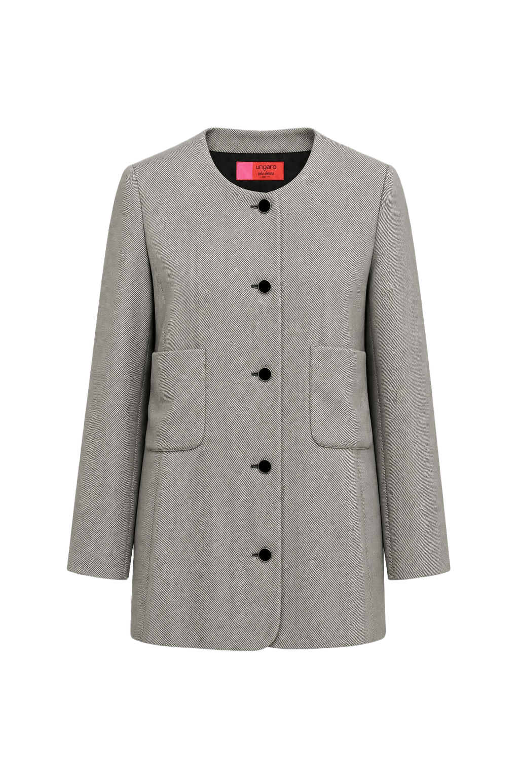 1990s Grey Wool Blazer - Front View