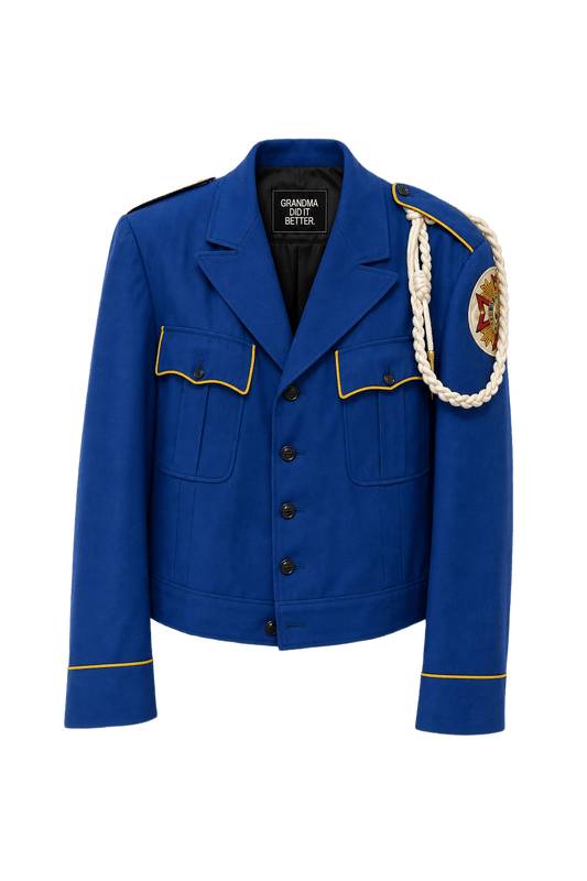 1980s Royal Blue Wool Jacket - Front View