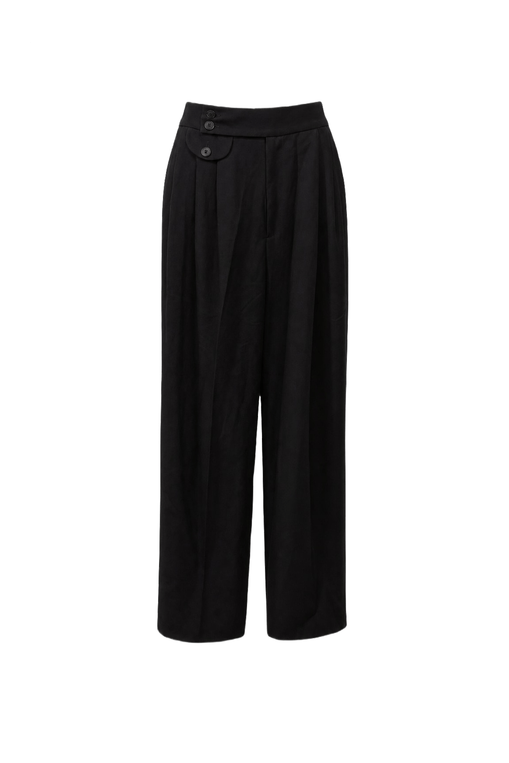 1990s Black Polyester Trousers - Front View