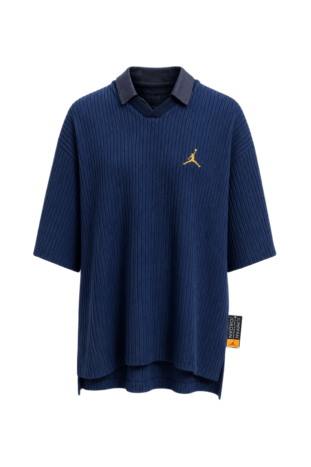 1990s Navy Blue Cotton Blend Sweater - Front View