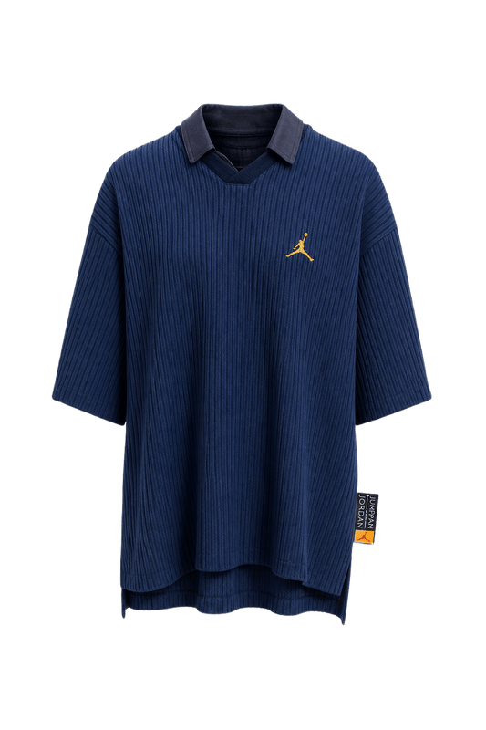 1990s Navy Blue Cotton Blend Sweater - Front View