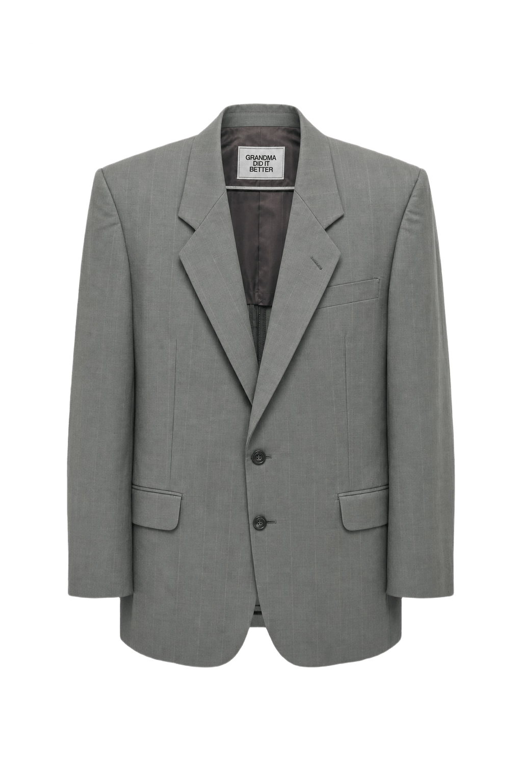 1980s Gray Cotton Blend Blazer - Front View