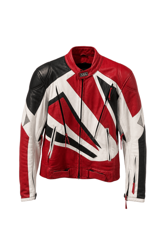 1990s Red Leather Jacket - Front View