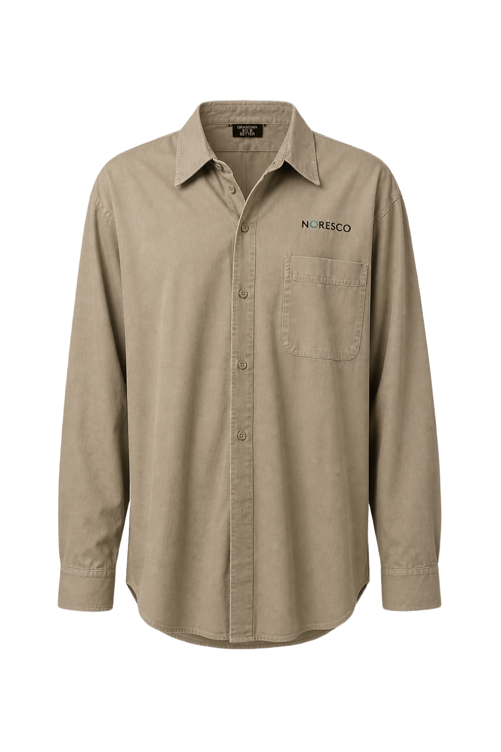 1990s Tan Cotton Shirt - Front View