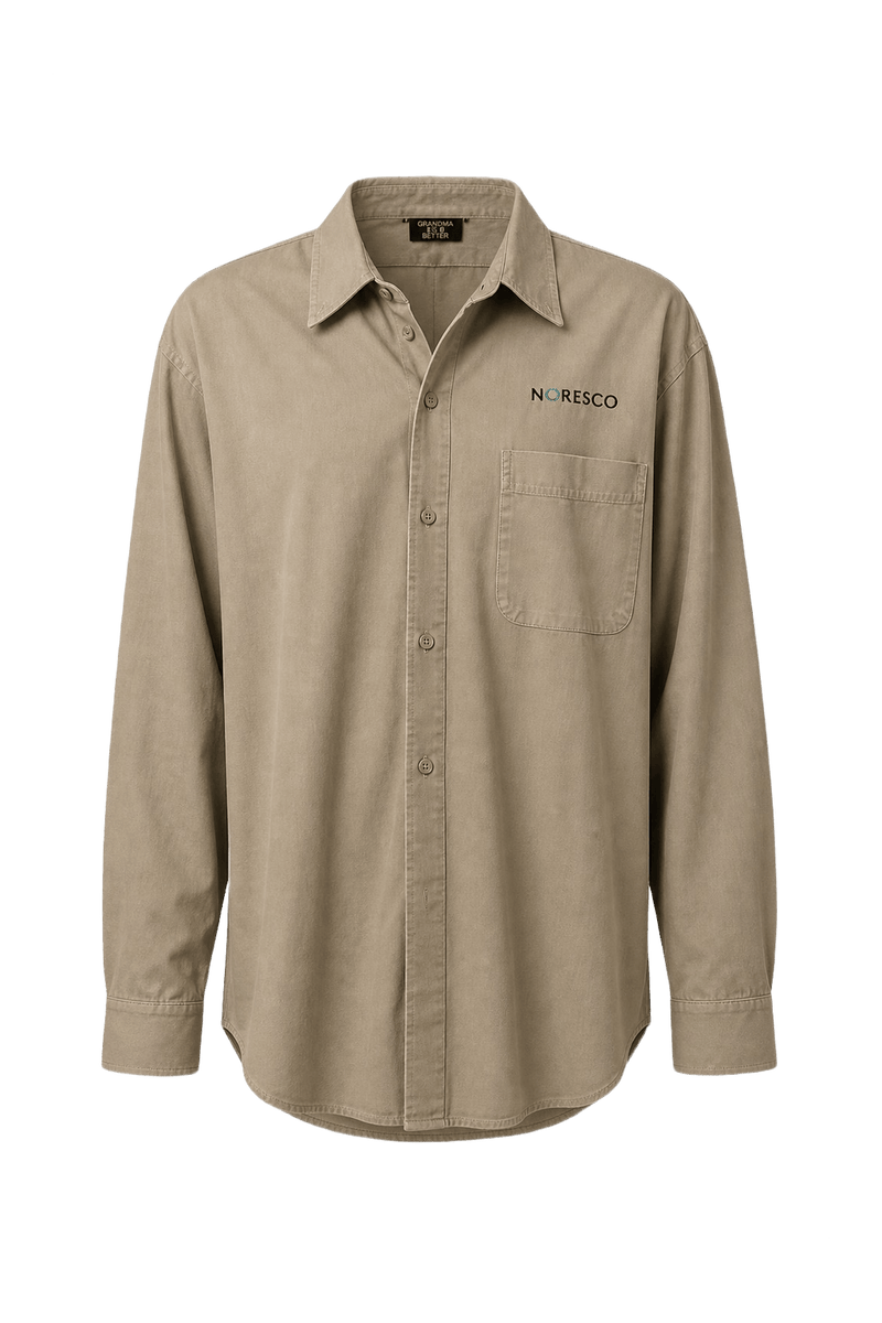 1990s Tan Cotton Shirt - Front View