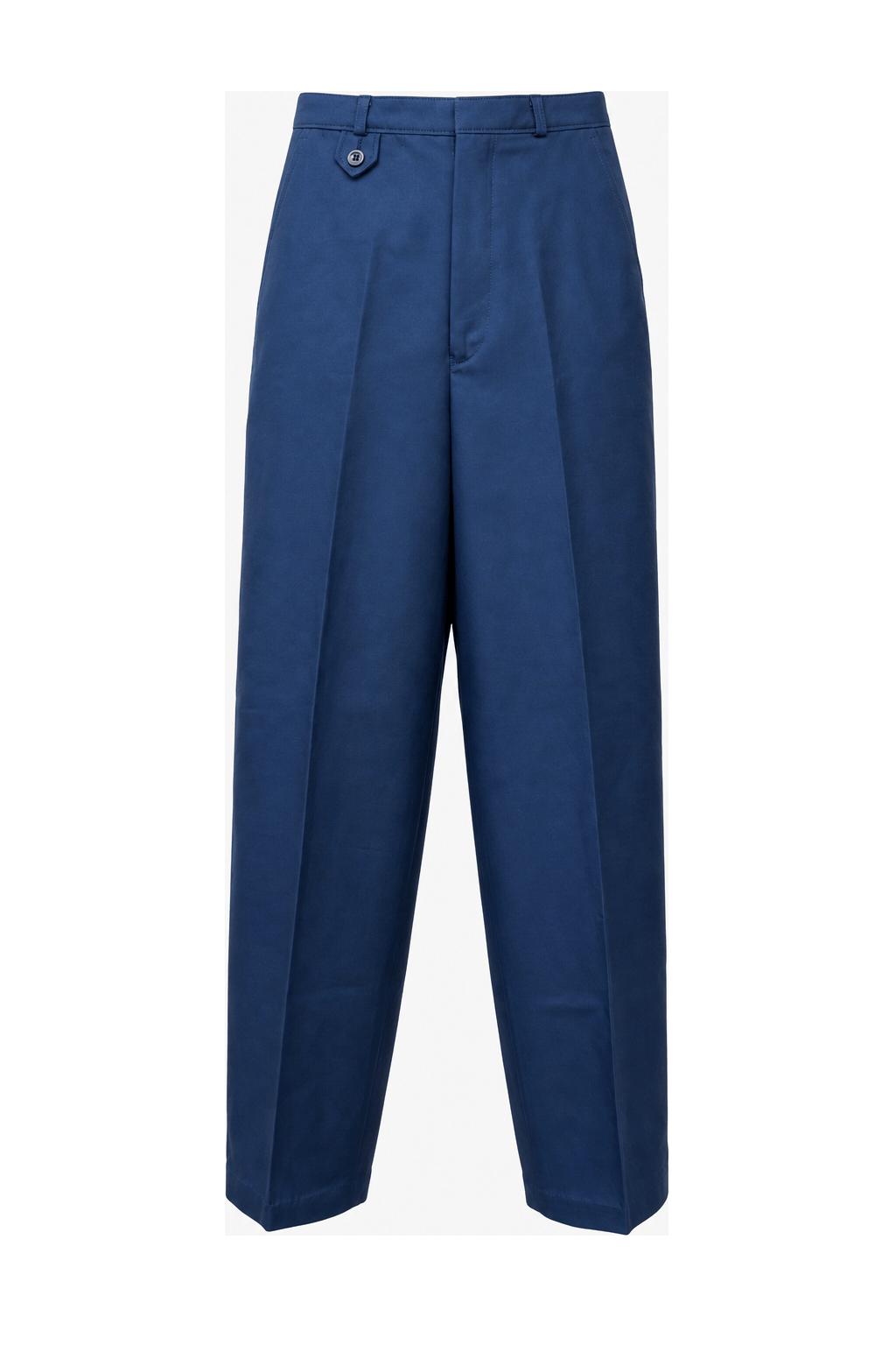 1970s Navy Blue Polyester Trousers - Front View