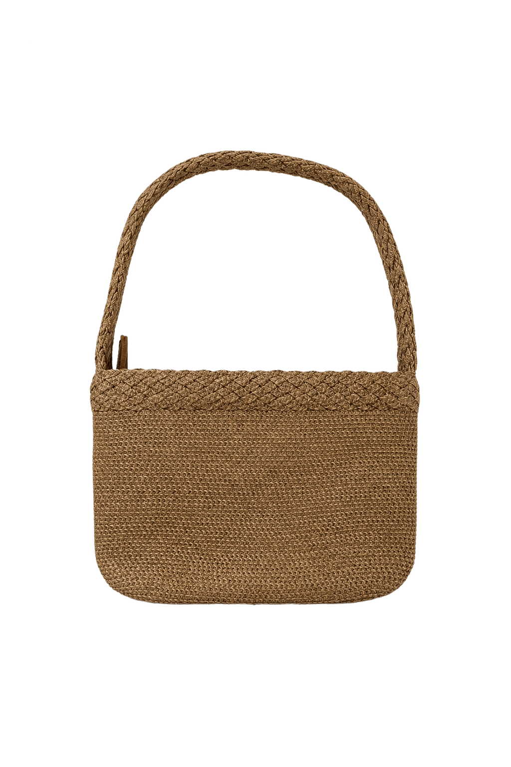 1980s Beige Straw Bag - Front View