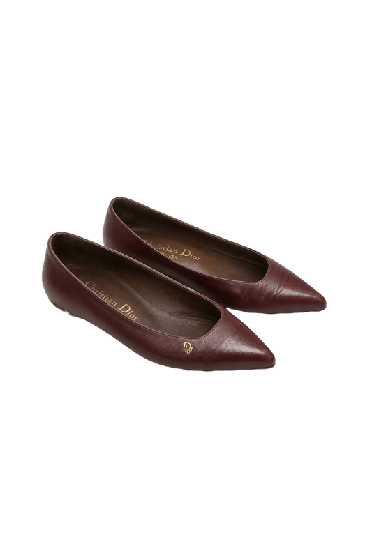 1970s Burgundy Leather Shoes - Front View