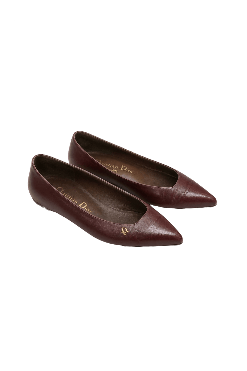 1970s Burgundy Leather Shoes - Front View