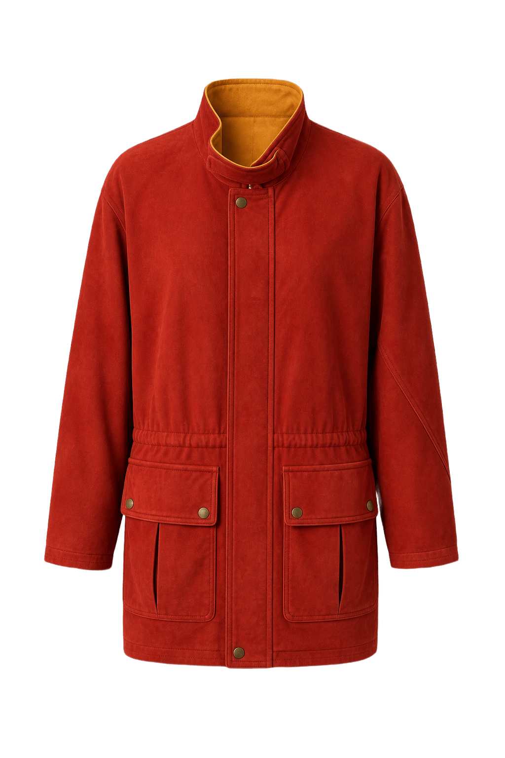 1980s Red Suede Jacket - Front View
