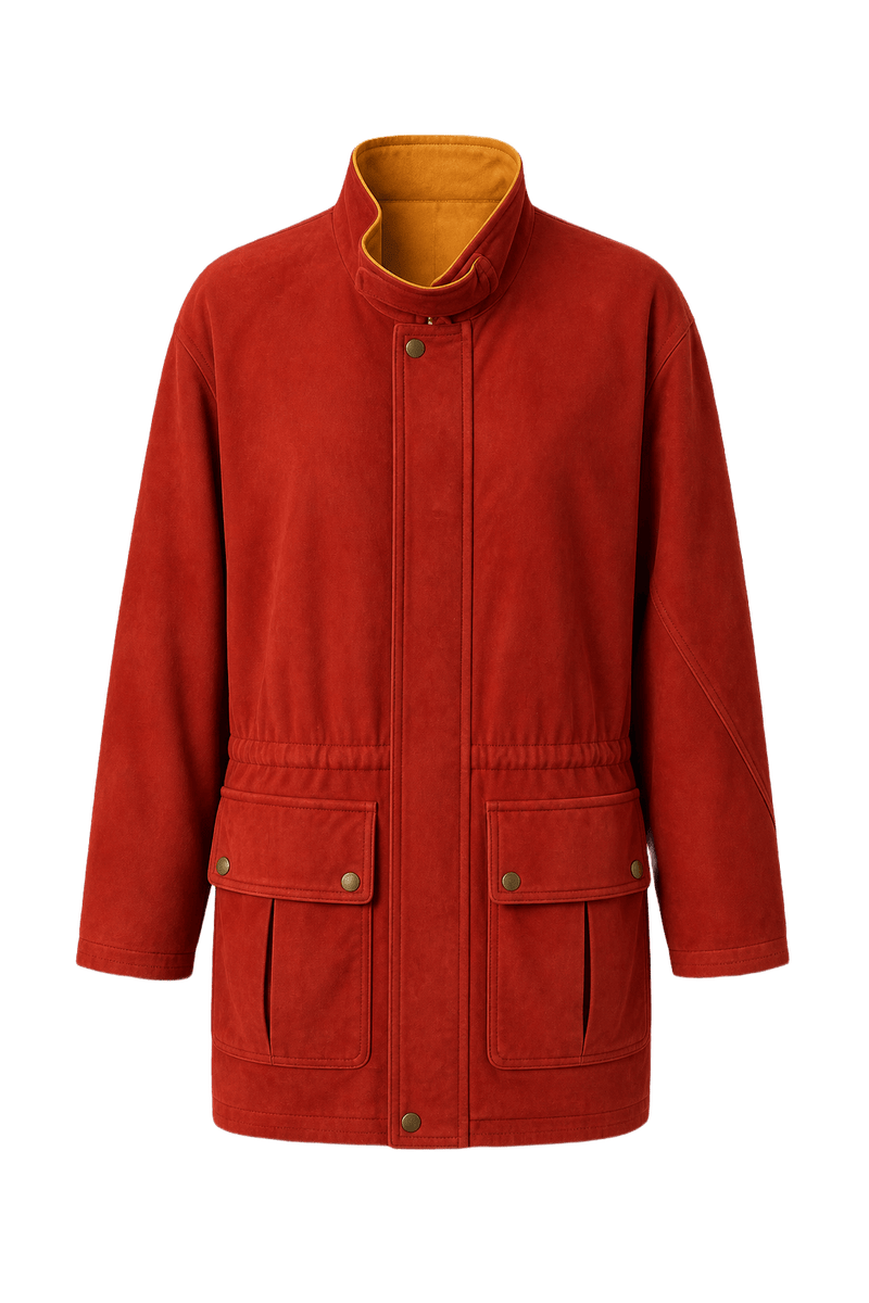 1980s Red Suede Jacket - Front View