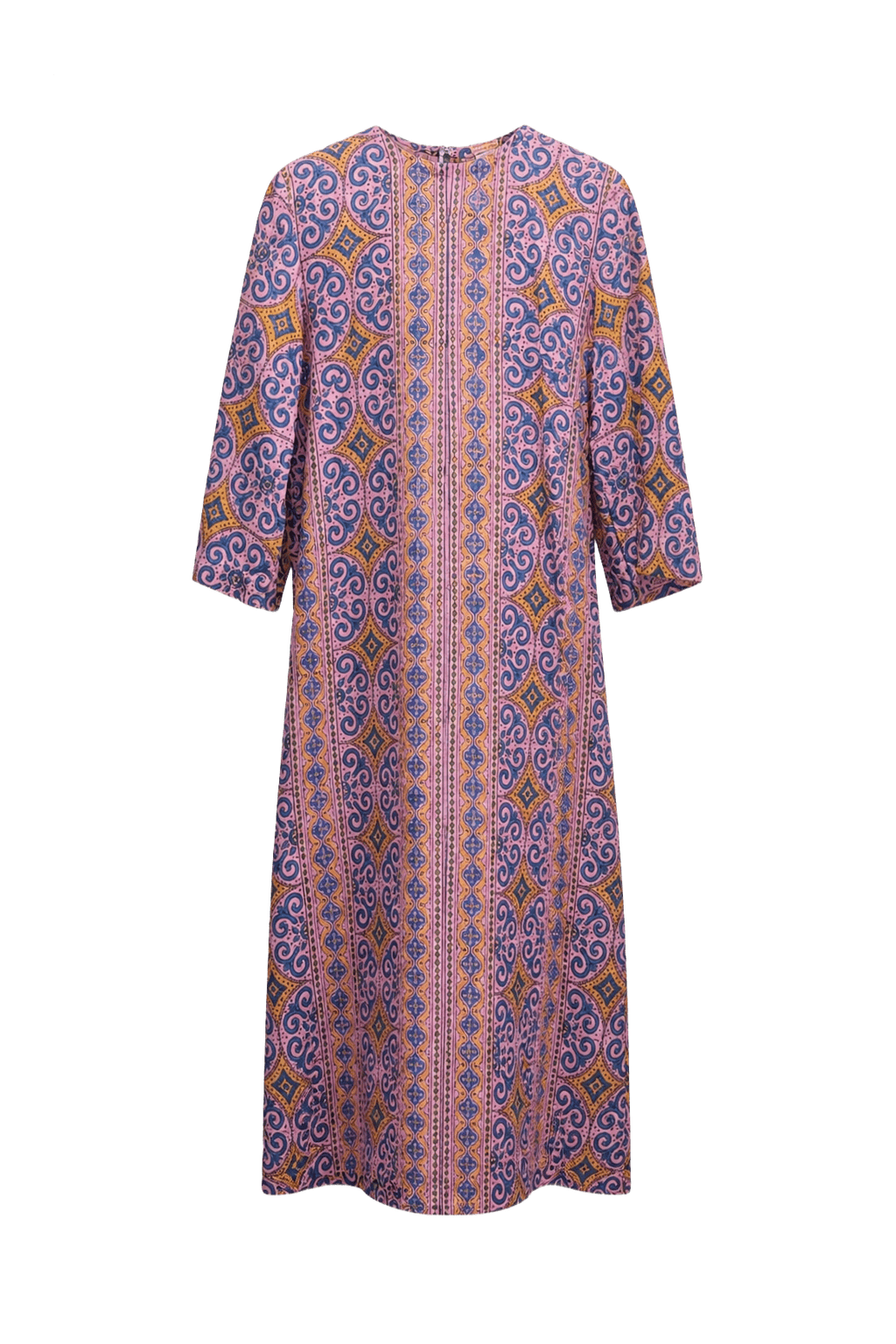 1970s Pink Cotton Dress - Front View