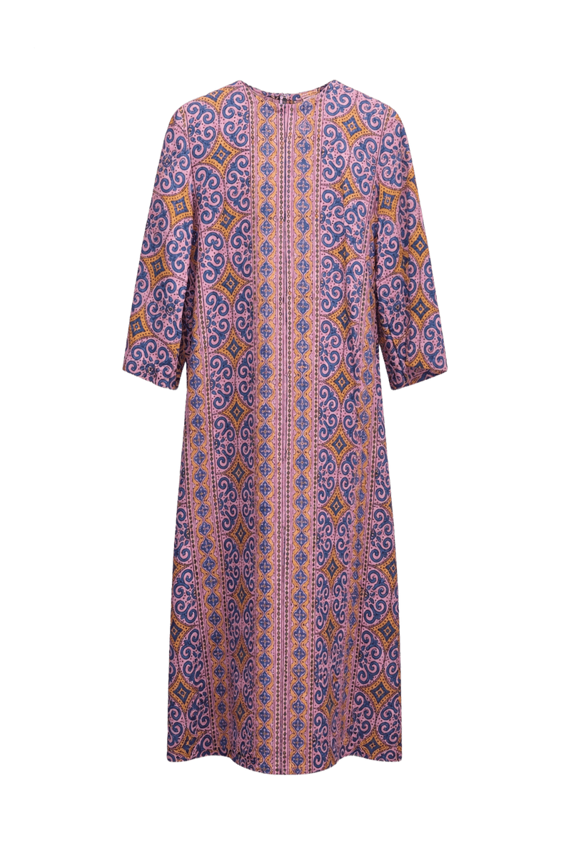 1970s Pink Cotton Dress - Front View