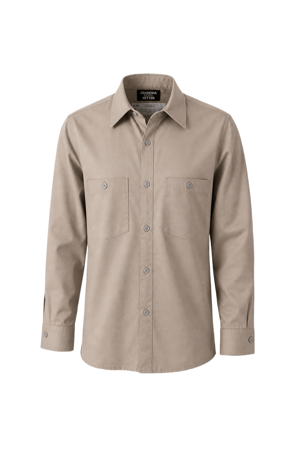 1970s Beige Cotton Shirt - Front View