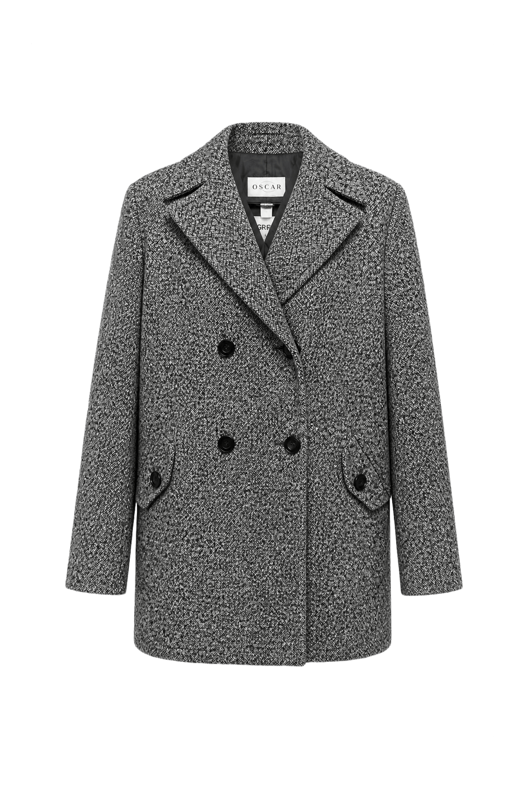 1990s Grey Wool Blend Coat - Front View