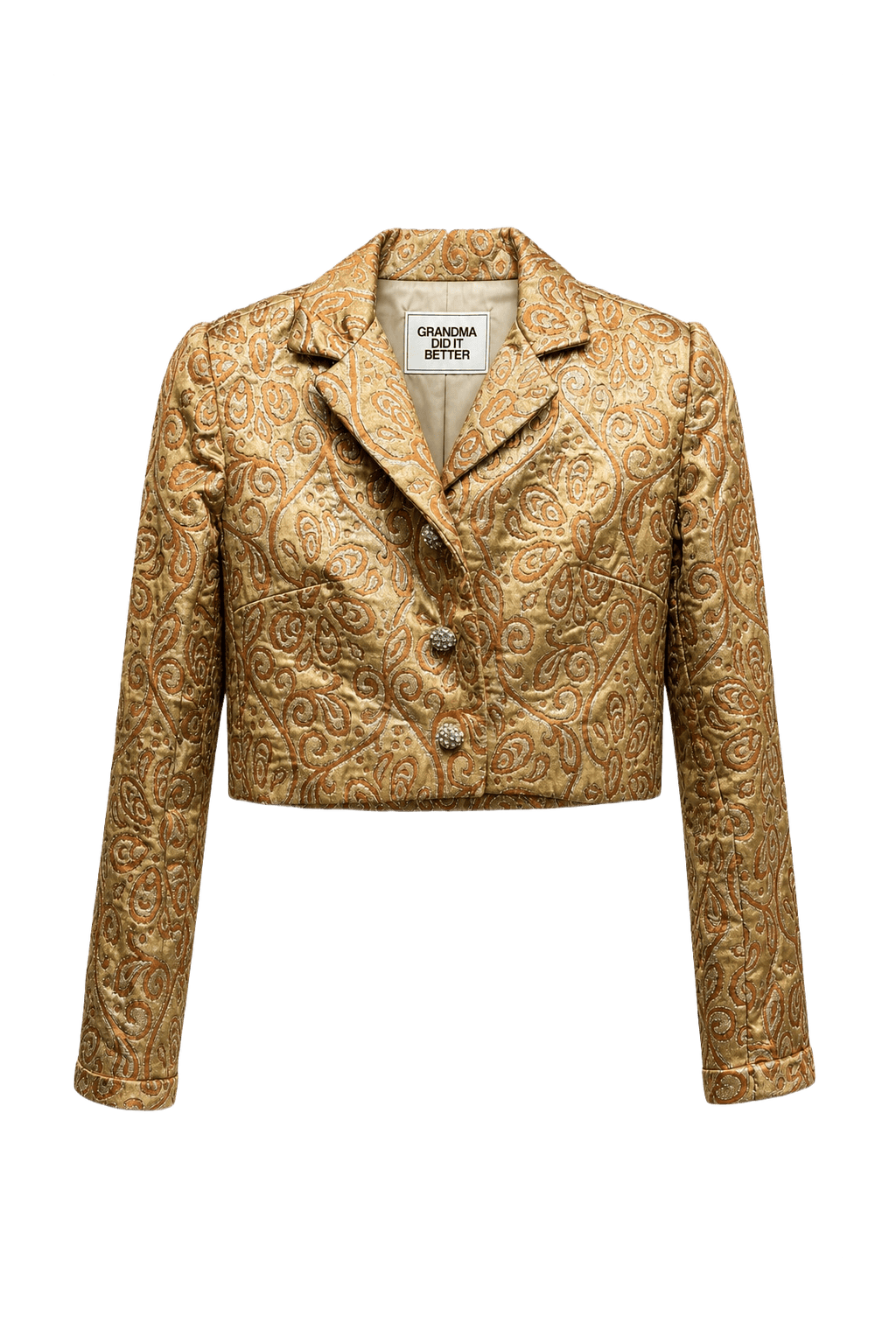 1960s Gold Brocade Jacket - Front View