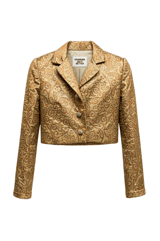 1960s Gold Brocade Jacket - Front View