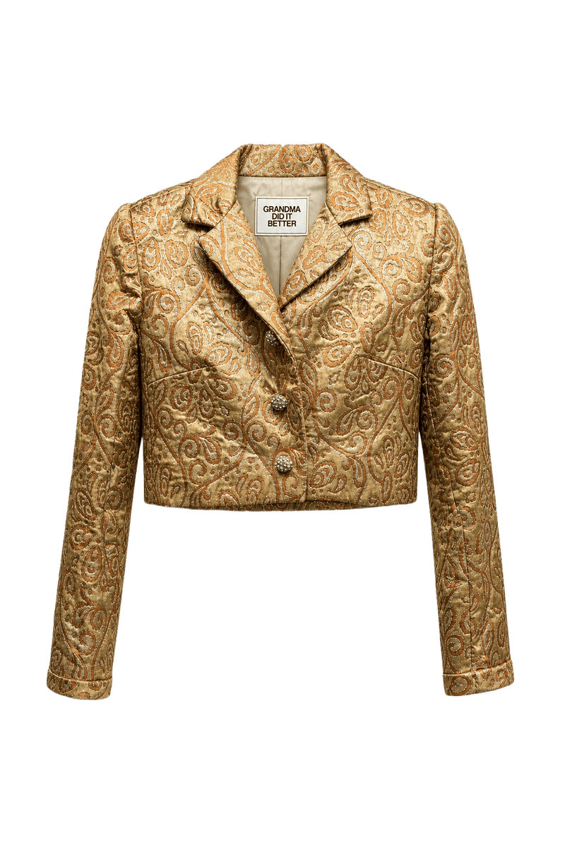 1960s Gold Brocade Jacket - Front View