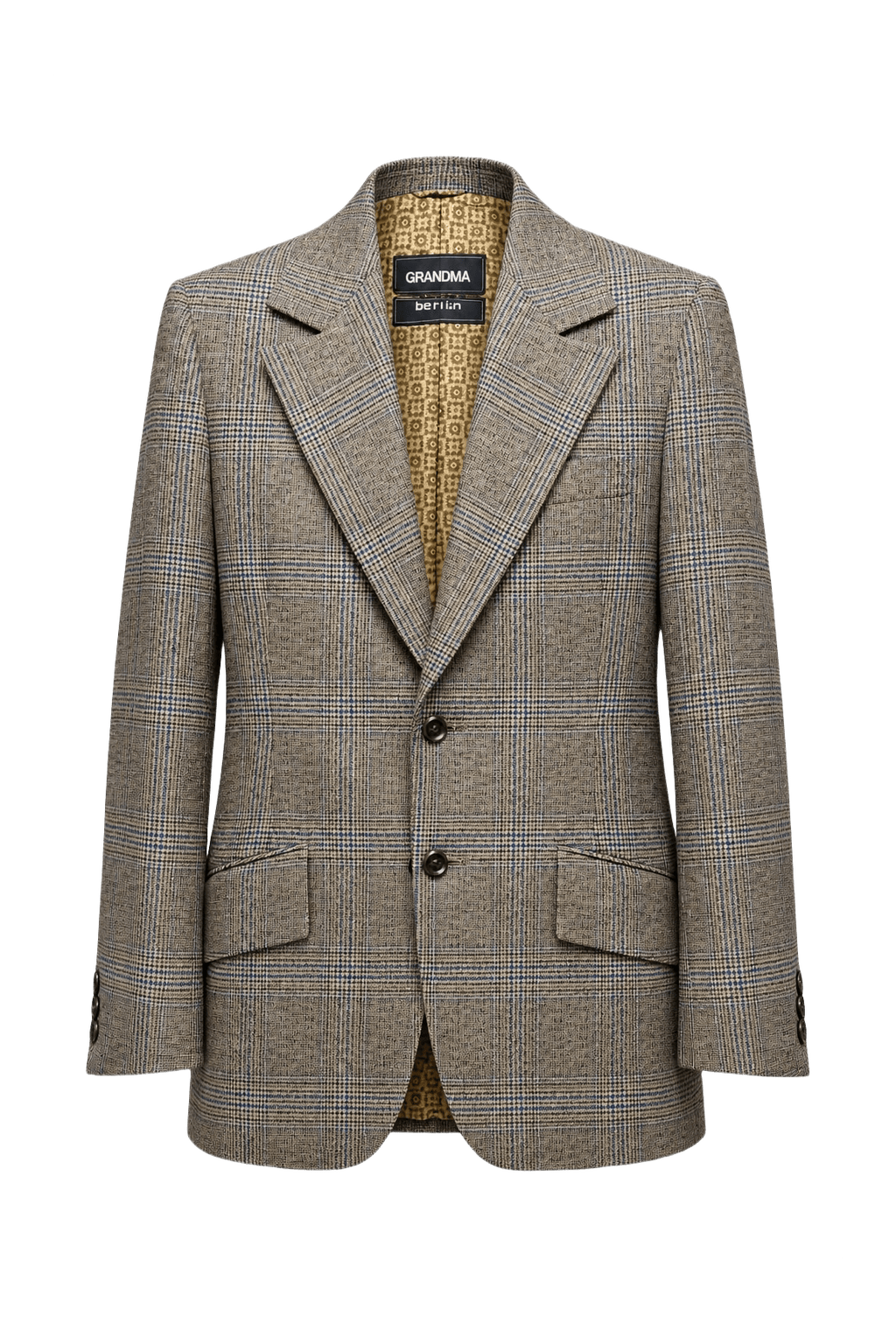 1960s Brown Wool Plaid Blazer - Front View