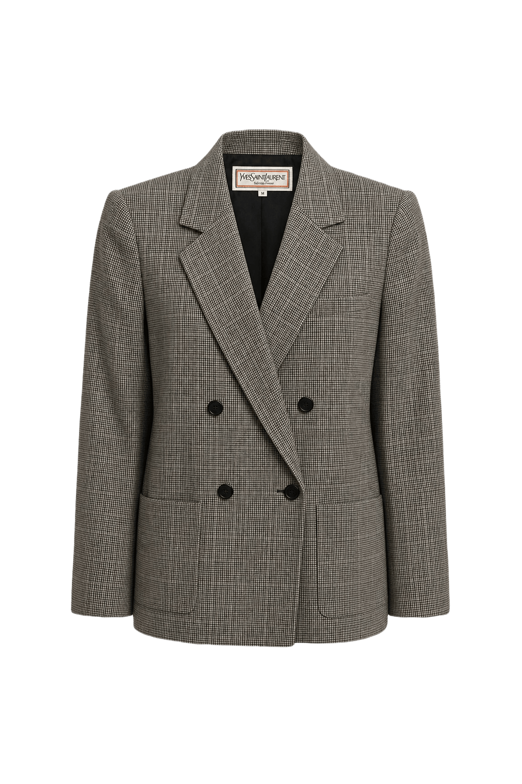 1980s Gray Wool Blend Blazer - Front View