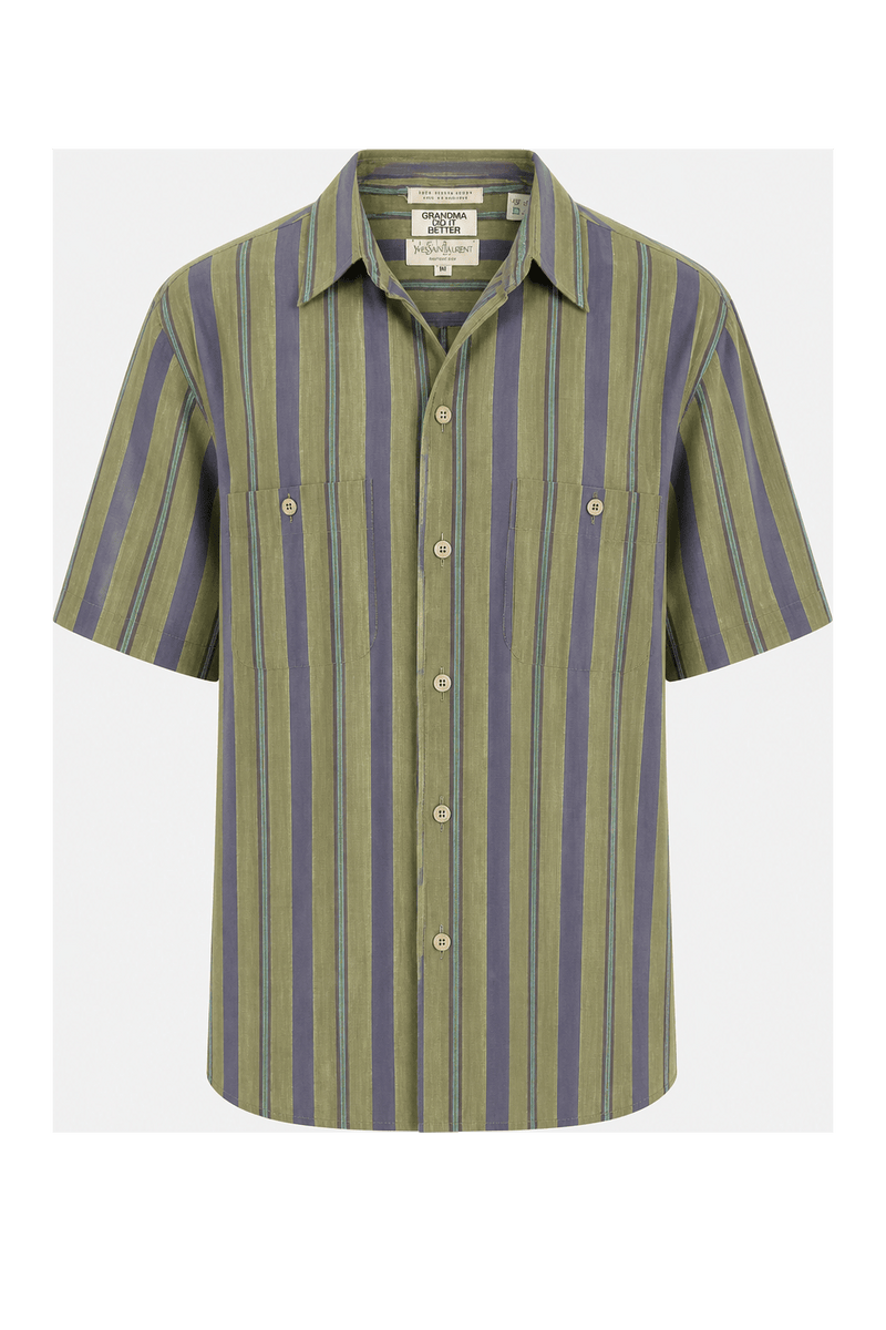 1970s Green Cotton Shirt - Front View