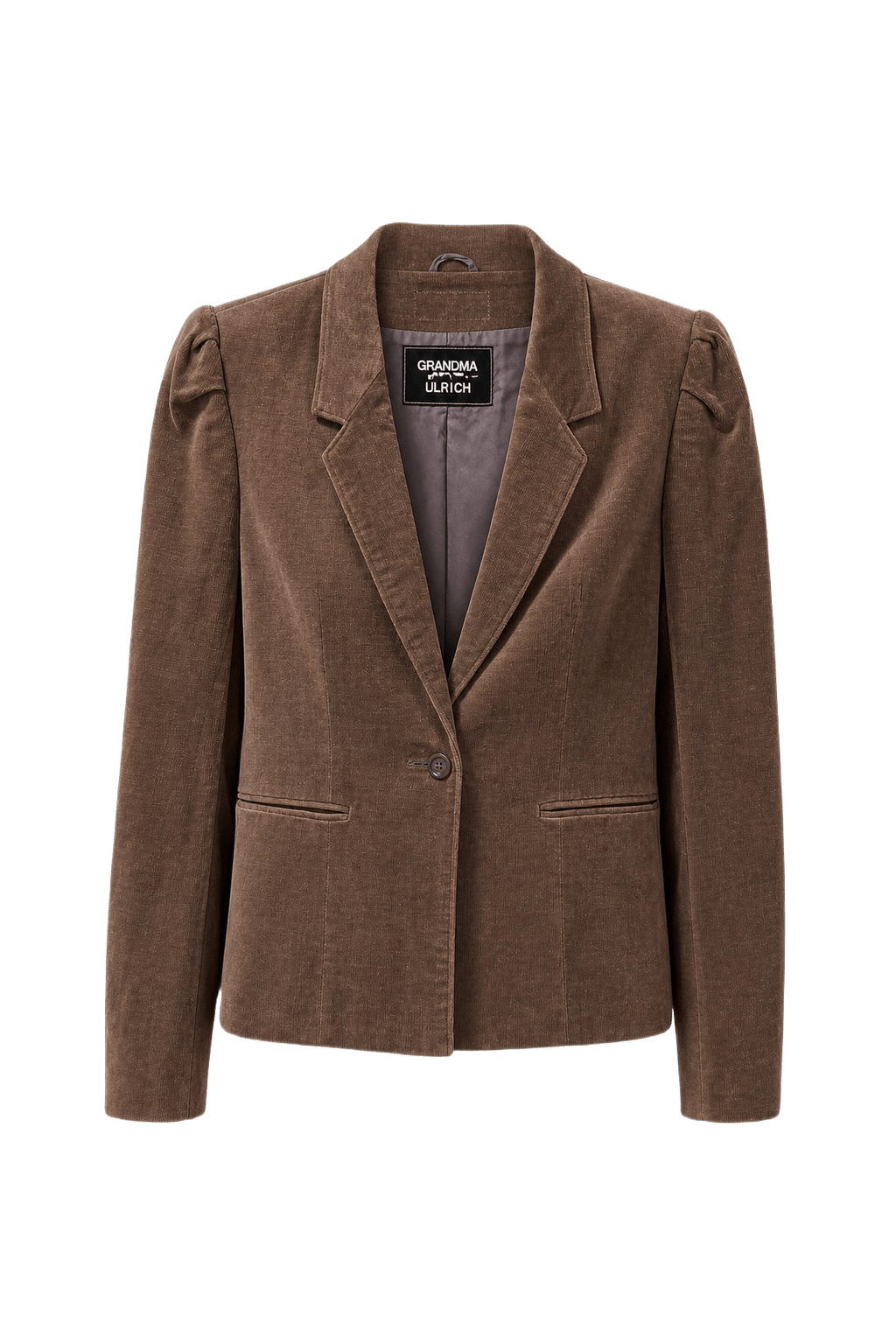 1950s Brown Cotton Blend Blazer - Front View
