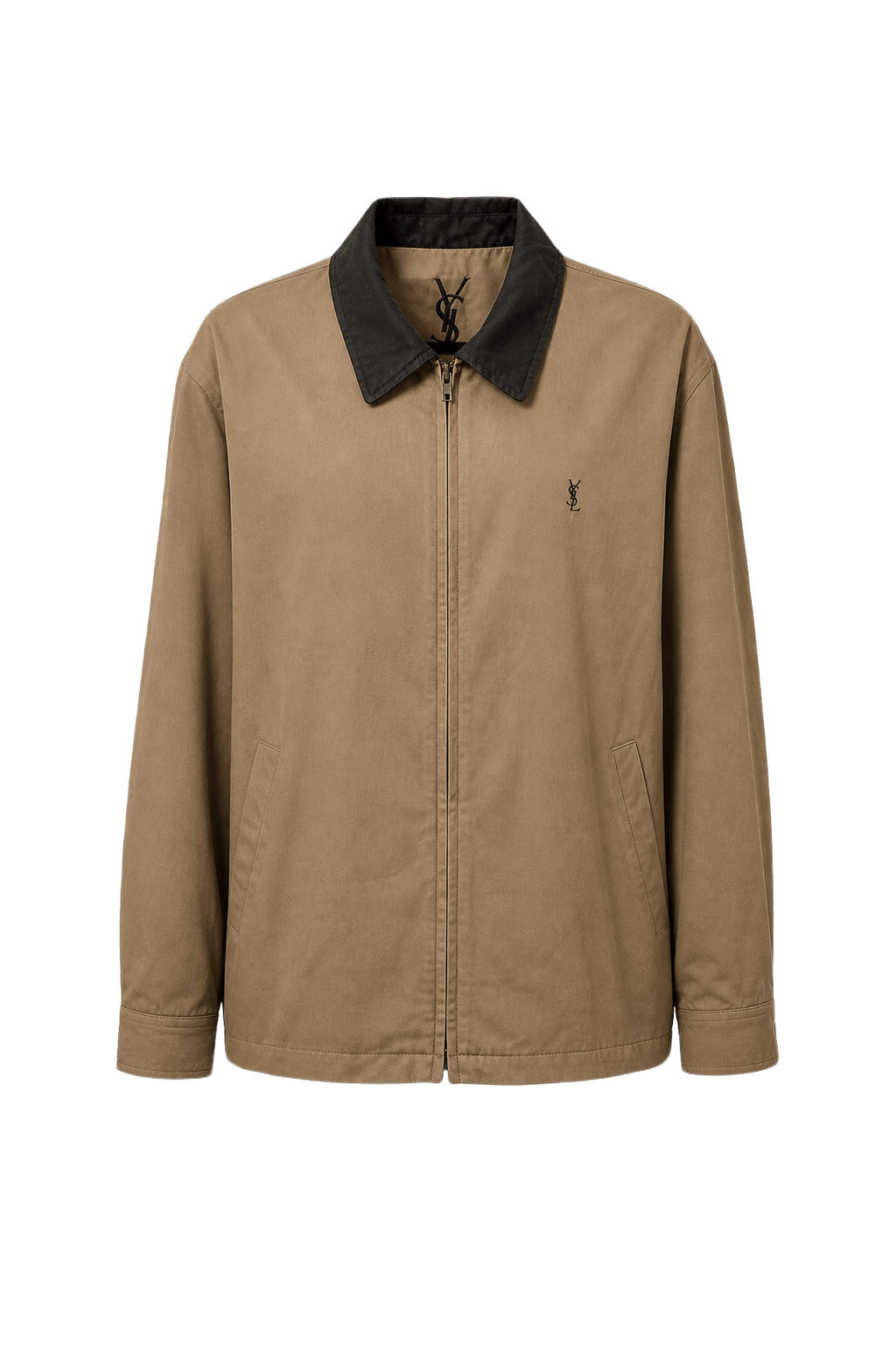 1990s Tan Cotton Blend Jacket - Front View
